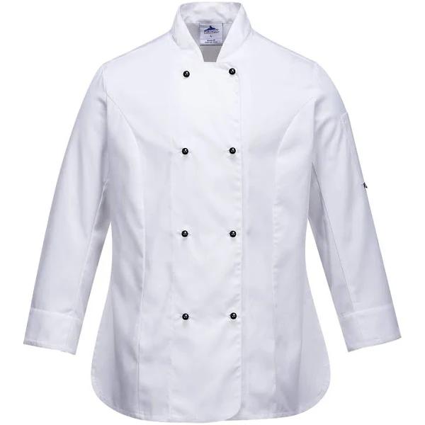 Portwest Women's Rachel Chef Jacket Hospitality Cook MeshAir - White