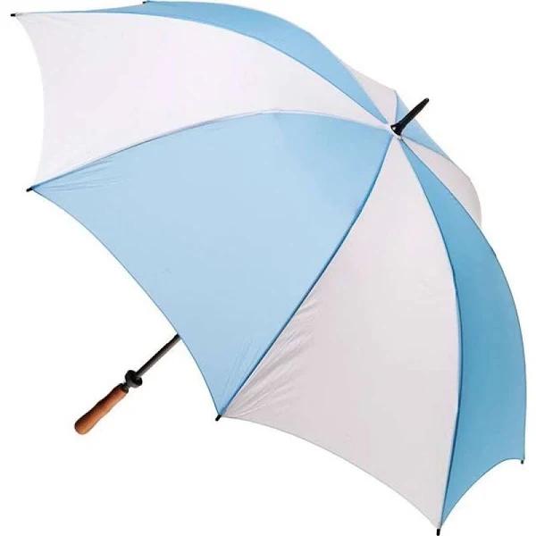 Clifton Albatross Golf Manual Windproof Umbrella - Sky/White 132cm