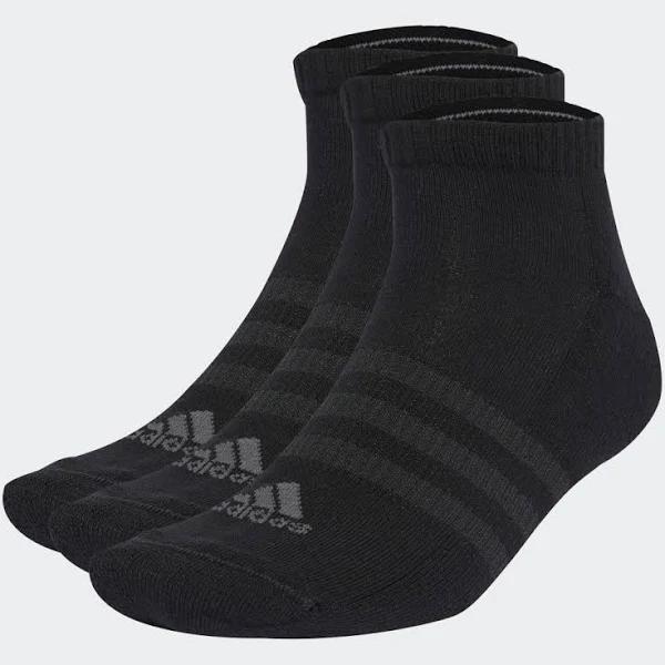 adidas-Cushioned Low-cut Socks 3 Pairs-Unisex-Black / Grey Six-L