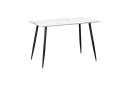 Oikiture 60cm Dining Table Kitchen Marble Tulip Round Metal Leg White