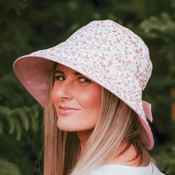 'Vacationer' Reversible Ladies Sun Hat - Chelsea / Rosa - 56 - 60cm / M Bedhead Hats