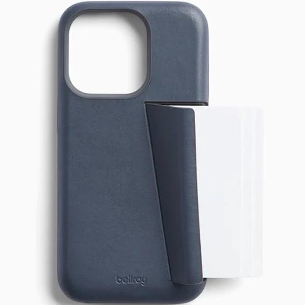 Bellroy 3 Card Leather Case For iPhone 14 Pro Bluestone