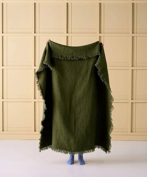 Linen House - Green Throws - Linden Throw - Size One Size at The Iconic