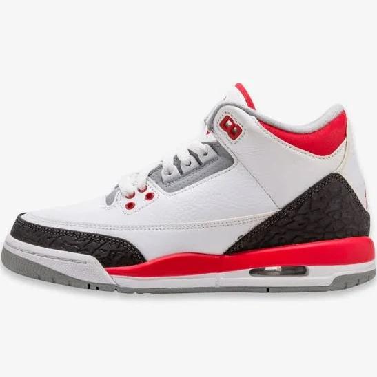 Air Jordan 3 Retro GS 'Fire Red' 2013 Sneakers | White | Kid's Size 7