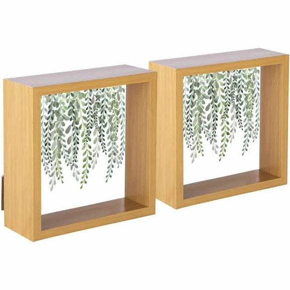 Nicola Spring 3D Deep Box Photo Frames - 6 x 6" - Light Wood - Pack of 2