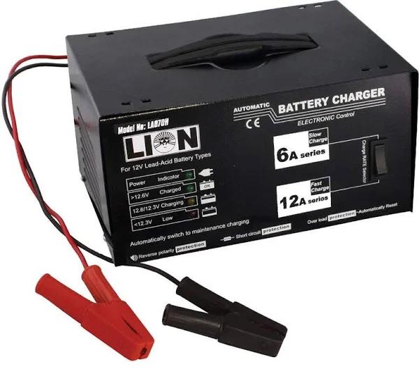 Lion Battery Charger Trade Series Fully Automatic 12 Volt 6 Amp & 12 Amp - LA070H