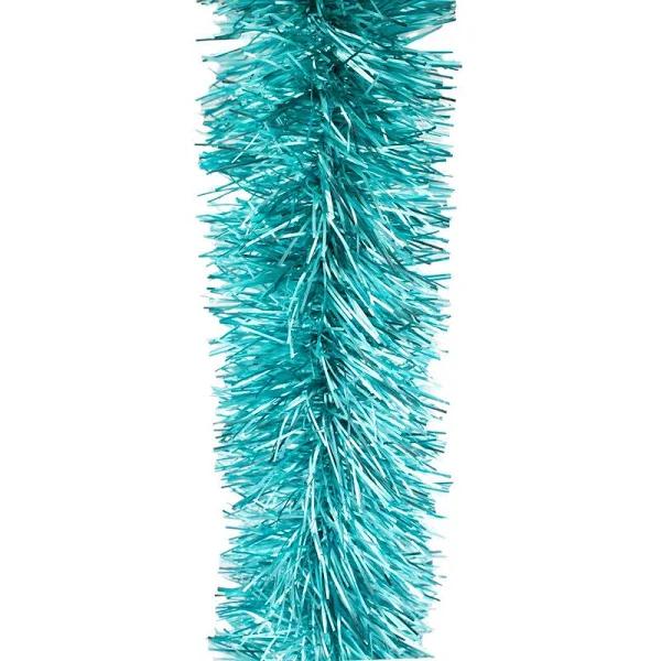 2.5m Frosted Teal Christmas Tinsel 100mm Wide