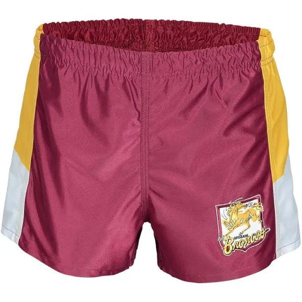 NRL Retro Supporter Footy Shorts - Brisbane Broncos - Adult