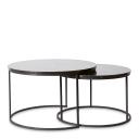 Set of 2 Luxe Coffee Table Round Marble Nesting Side Coffee Table