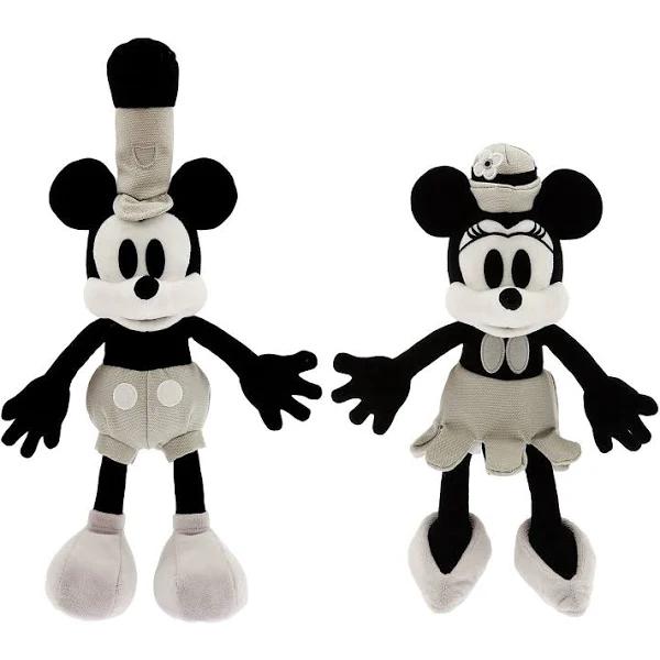 Disney Mickey and Minnie Mouse Steamboat Willie Plush Set Disney100 Small 10 1/4 Inch