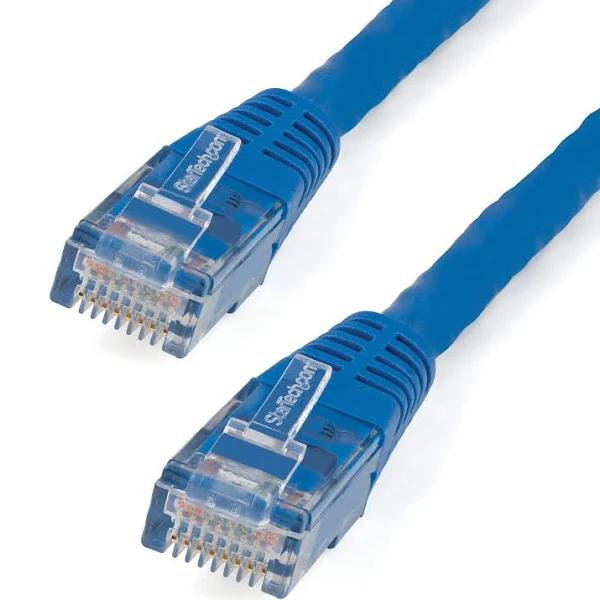 Startech 7ft Cat6 Ethernet Cable - Blue Cat 6 Gigabit Ethernet Wire -650MHz 100W PoE RJ45 UTP Molded Network/Patch Cord w/Strain Relief/Fluke Tested/