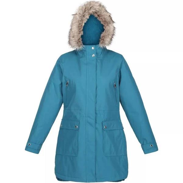 Regatta Womens/Ladies Sabinka Faux Fur Trim Parka Dragonfly 8 UK