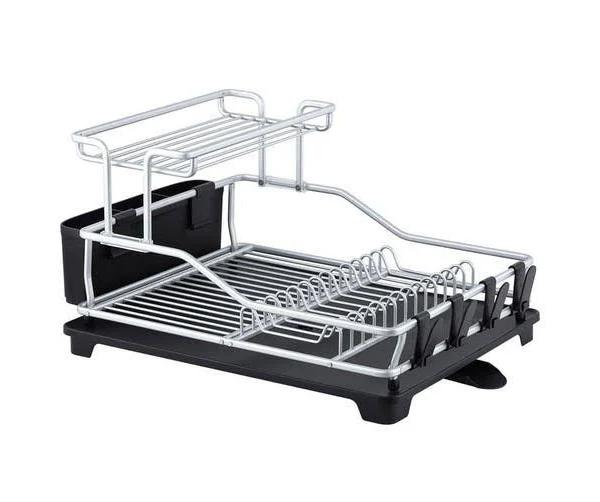 D.Line Pinnacle Aluminium 52cm 2-Tier Dish Rack - Black