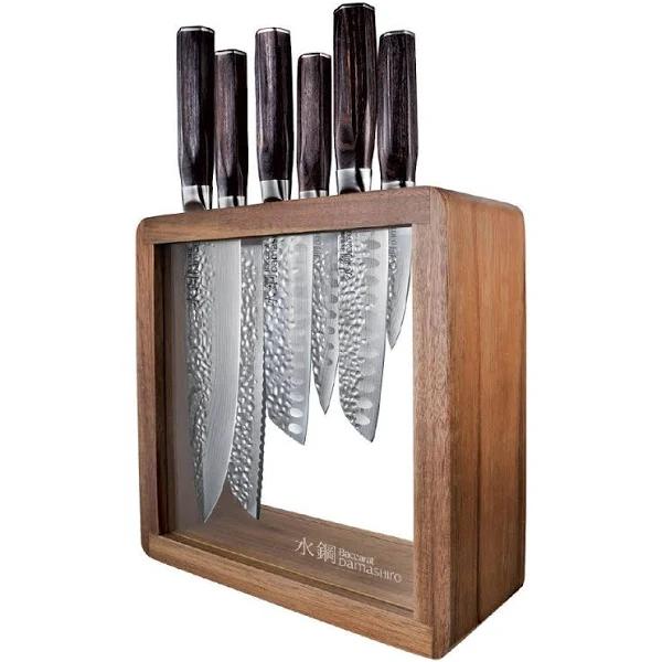 Damashiro Emperor Mokuzai 7 Piece Knife Block by Baccarat