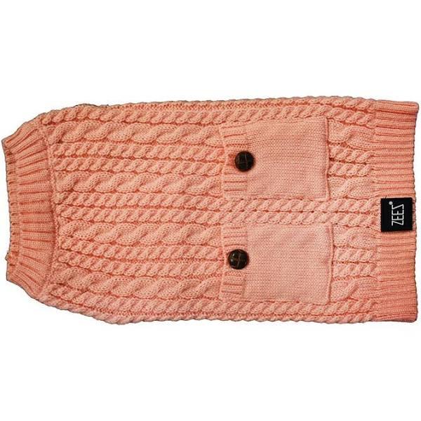 Zeez Cable Knitted Indoor Dog Sweater Musk Pink - 6 Sizes