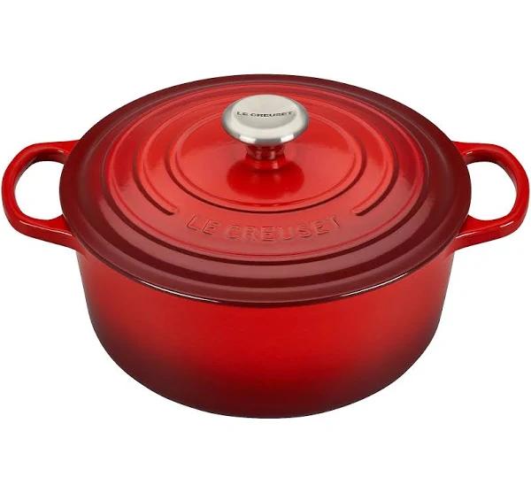 Le Creuset Signature Enameled Cast-iron 5-1/2-Quart Round French (Dutch) Oven, Cerise (Cherry Red)