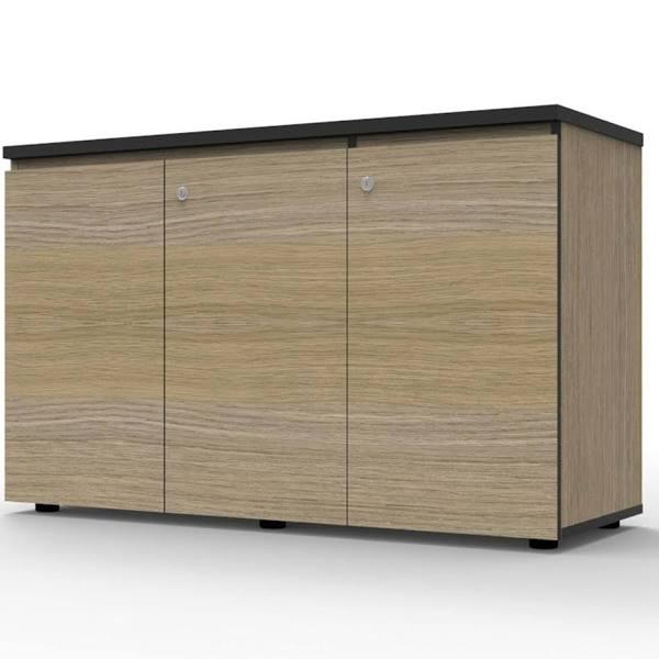 Rapidline Deluxe Infinity Swing Door Cupboard Natural Oak With Black 1500W x 450D x 730Mmh - AfterPay & zipPay Available