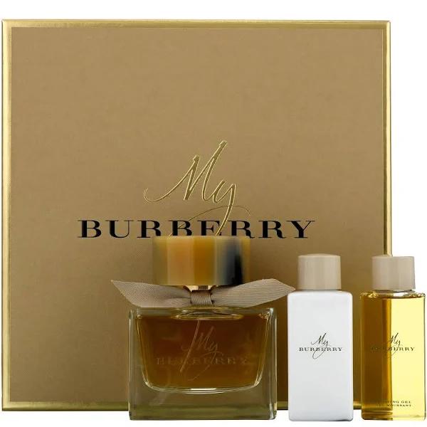 My Burberry Coffret: Eau De Parfum Spray 90ml-3oz + Body Lotion 75ml-2.6oz + Bathing Gel 75ml-2.6oz - 3pcs