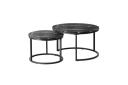 Oikiture Set of 2 Coffee Table Round Black