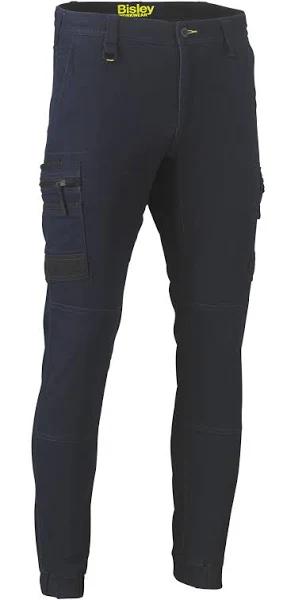 Bisley BPC6335 Stretch Denim Cargo Cuffed Pants - Denim / 77R