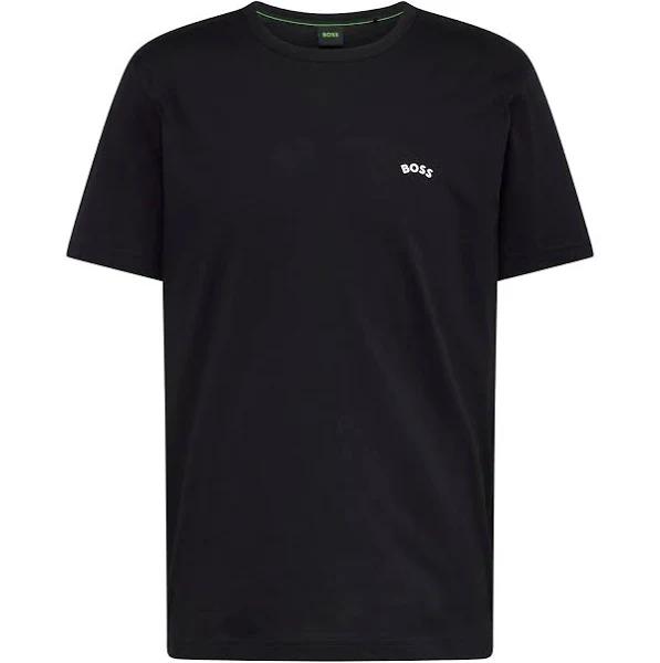 Boss Curved Logo T Shirt, Size 2XL, Black