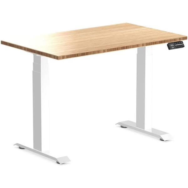 Desky Dual Mini Bamboo Sit Stand Desk | Bamboo / 1000x600mm / White