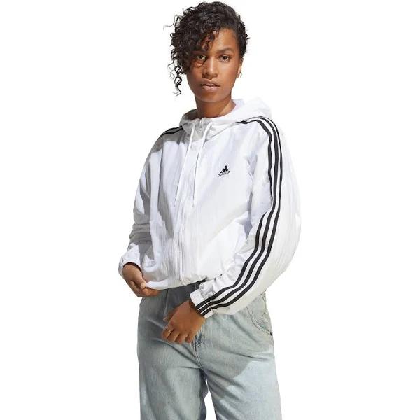 Adidas Sportswear Essentials 3 Stripes Woven Windbreaker Jacket White M Woman