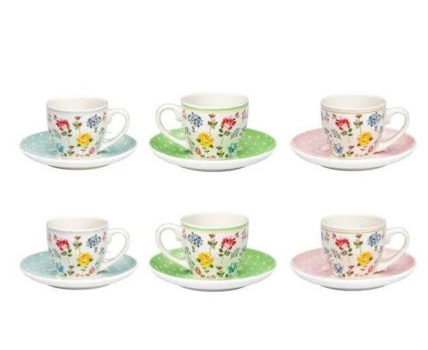 The House of Florence Botanical Garden Floral Collection 80ml 12pc Espresso Set - AfterPay & zipPay Available