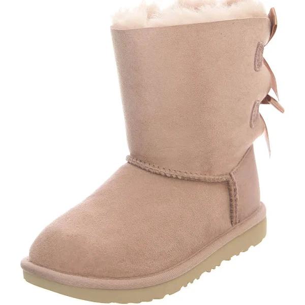 UGG Bailey Bow II Boots Grey Pink Junior - 36