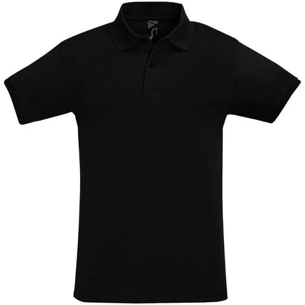 SOLS Mens Perfect Pique Short Sleeve Polo Shirt Black Mens Polo