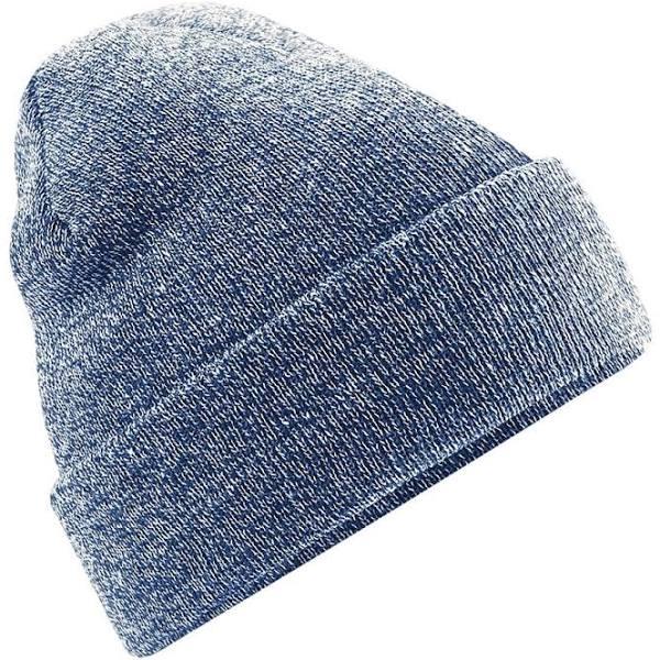 Beechfield Unisex Original Cuffed Beanie Winter Hat (Heather Navy)