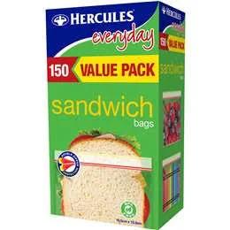 Hercules Resealable Everyday Sandwich Bags 150 Pack