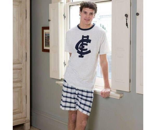 Carlton Blues Mens Check PJ Set Size:2XL