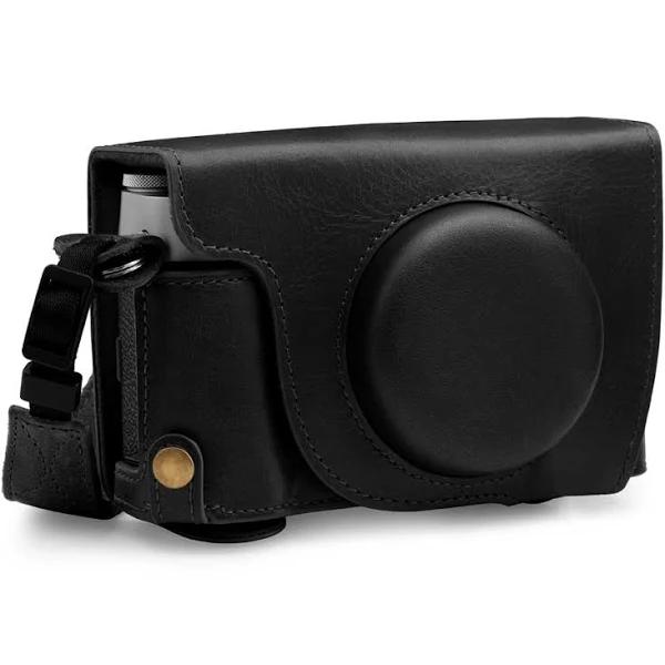 MegaGear Fujifilm X100v Ever Ready Top Grain Leather Camera Case, Black