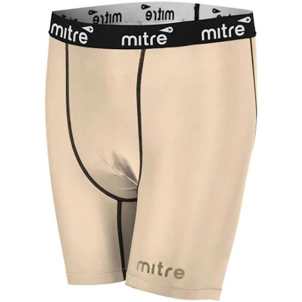 Mitre Neutron Compression Shorts Size SM Men Sports Activewear Gym Tights Beige