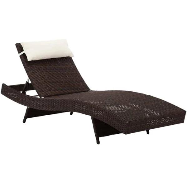 Gardeon Outdoor Wicker Sun Lounge - Brown