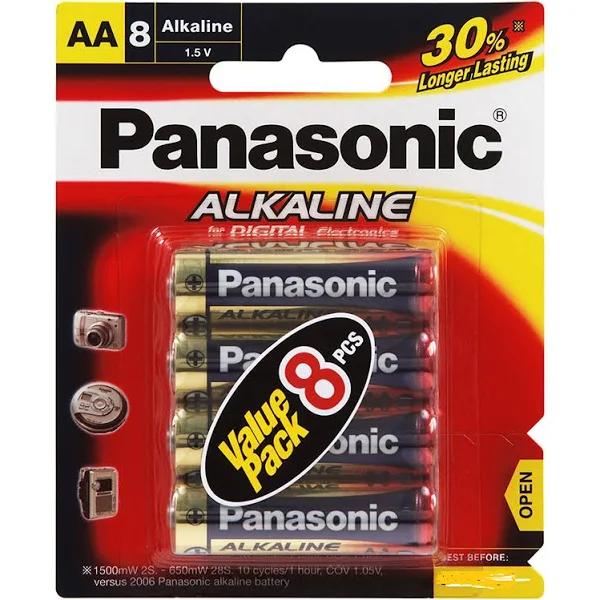 Panasonic AA 8 Pack Alkaline Battery