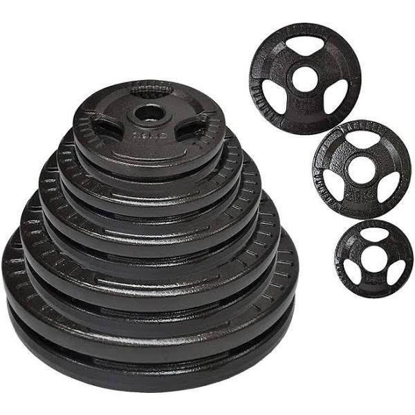 Total 40kg Olympic Cast Iron Weight Plate - 1.25kgx4 + 2.5kgx2 + 5kgx2 + 10kgx2 - Energetics Home Gym