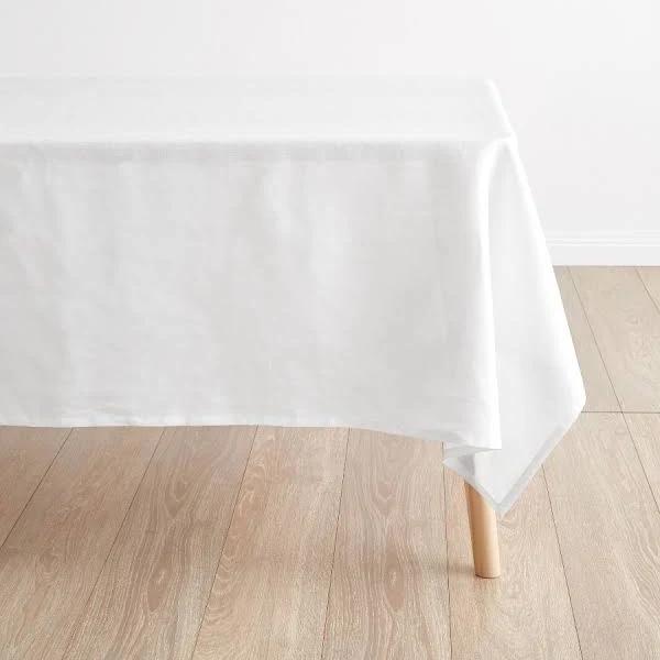 Linen House Lifestyle Nimes Linen 180x305cm Tablecloth White