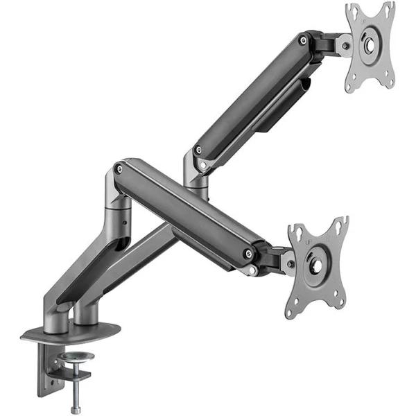 Brateck Dual Monitor Economical Spring-Assisted Monitor Arm - Space Grey