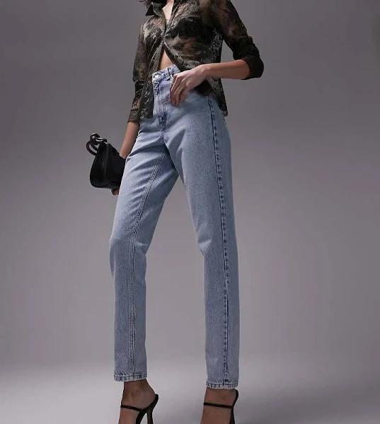 Topshop Tall Mom Jeans in bleach-Blue