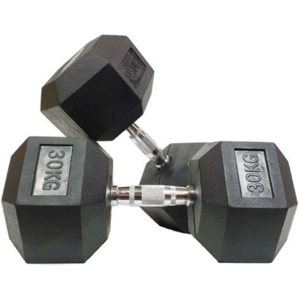 Morgan Rubber Hex Dumbbells - Pair [30Kg]