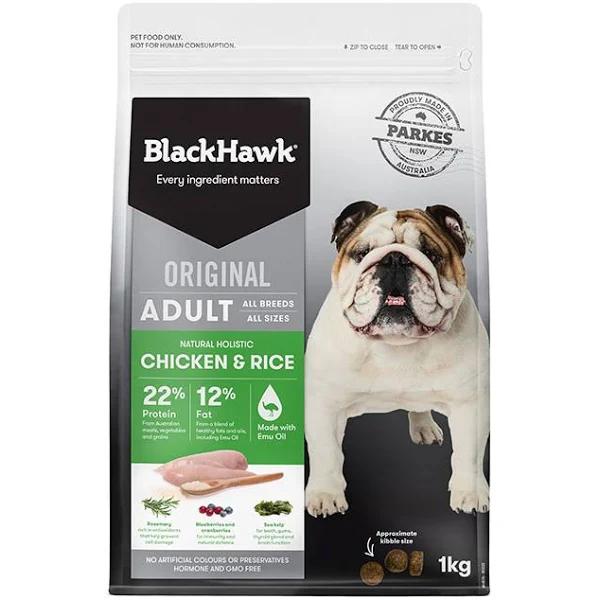 Black Hawk Original Chicken & Rice Adult Dog Food Size 1kg