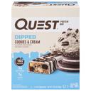 Quest Nutrition, Protein Bar, Dipped Cookies & Cream, 4 Bars, 1.76 oz (50 g) Each