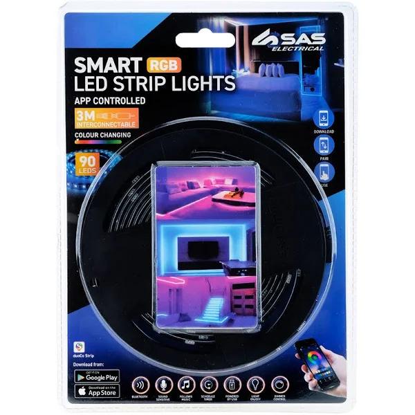 SAS Electrical 3M Smart RGB 90 Led Strip Lights Bluetooth/App Controlled - AfterPay & zipPay Available