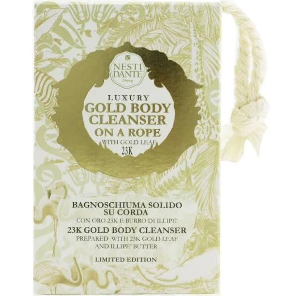 Nesti Dante Luxury Body Cleanser On A Rope - 23K Gold Body Cleanser With Gold Leaf (Limited Edition) 150g