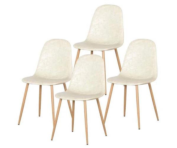 Florida Pu Leather Dining Chairs (Set of 4) - Cream White