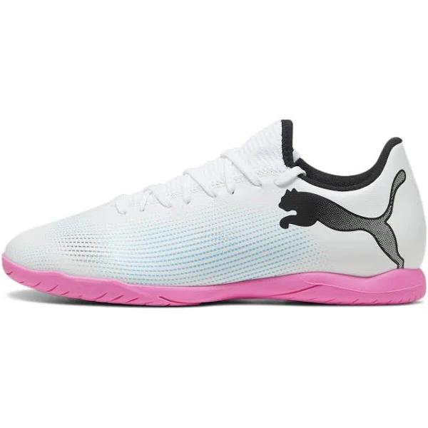 Future 7 Play It Men's Football Boots in White/Black/Poison Pink, Size 12, Textile by Puma