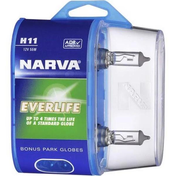 Narva 48079BL2 H11 12V 55W Everlife Halogen Headlight Globes (BL2)