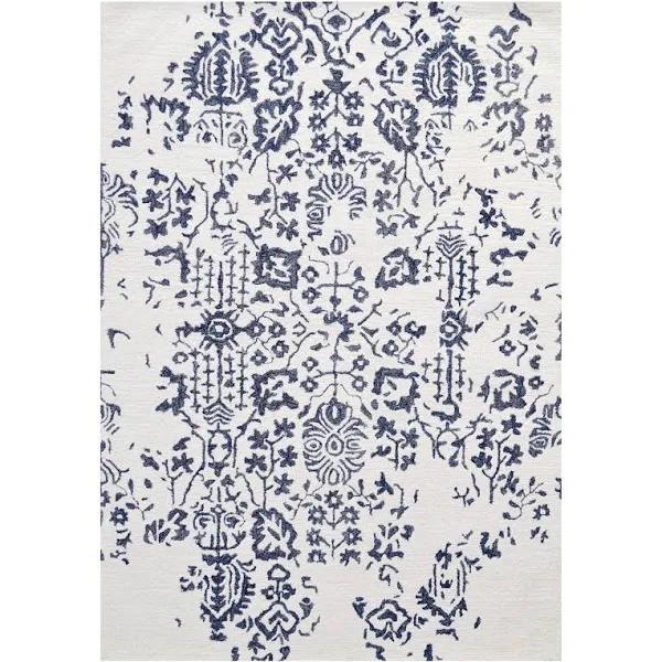 Rug Club Designer Handmade Wool Rug-Erase 6276-Ivory/Grey-190x280cm